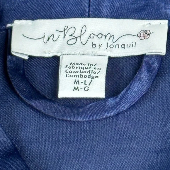 In Bloom Sleep Robe Navy Blue Size M/L - Picture 4 of 6